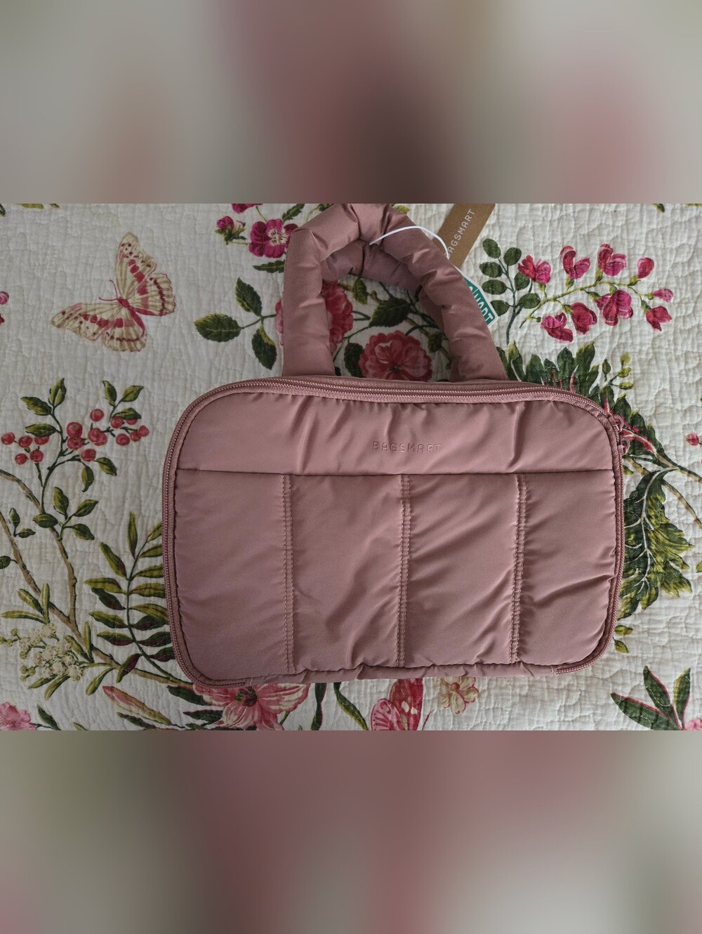 BAGSMART Cosmetic Travel Tote Bag in Dusty Rose -NWT